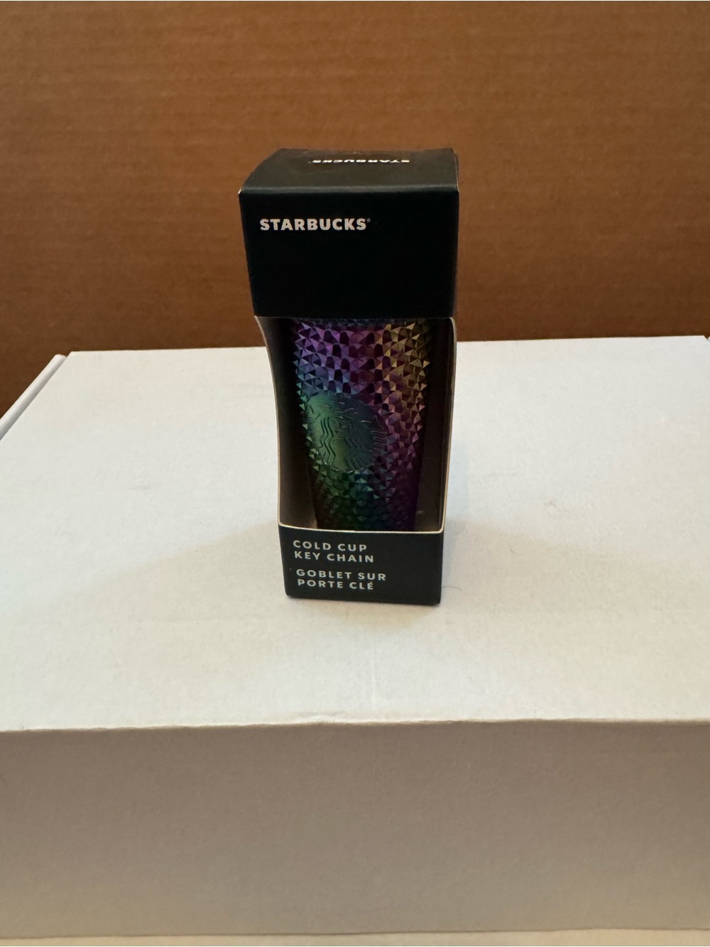 Starbucks Iridescent Rainbow Purple Cold Cup Key Chain Ornament